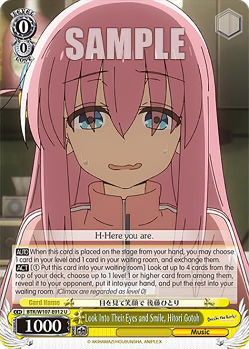 Image for Look Into Their Eyes and Smile, Hitori Gotoh (BOCCHI THE ROCK!) (BTR/W107-E012 U) - Weiss Schwarz