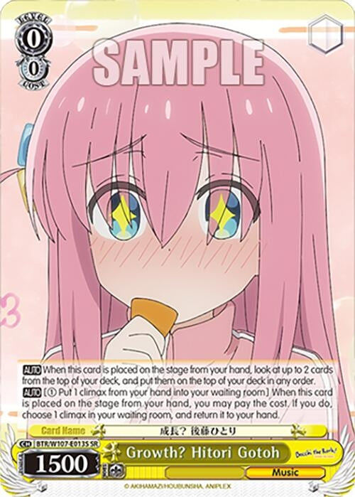 Image for Growth? Hitori Gotoh (SR) (BOCCHI THE ROCK!) (BTR/W107-E013S SR) - Weiss Schwarz