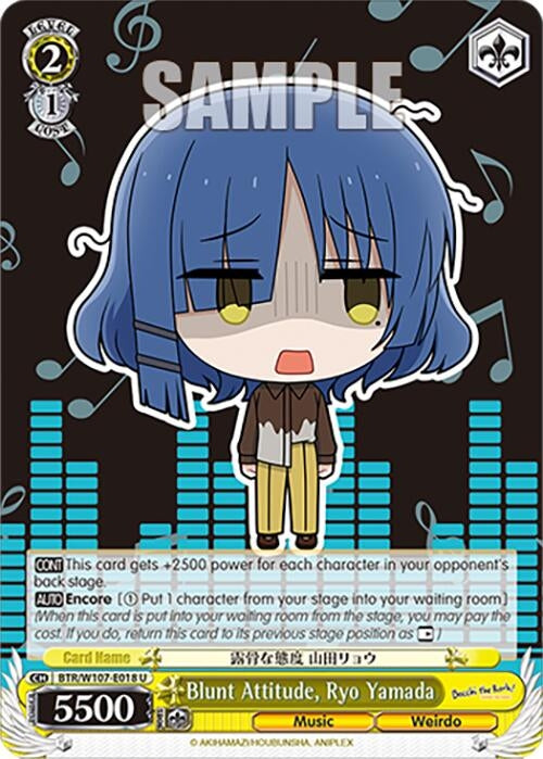 Image for Blunt Attitude, Ryo Yamada (BOCCHI THE ROCK!) (BTR/W107-E018 U) - Weiss Schwarz
