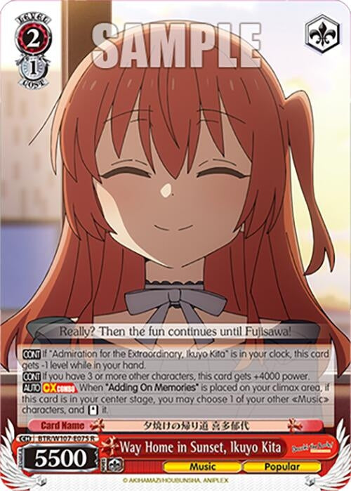 Image for Way Home in Sunset, Ikuyo Kita (BOCCHI THE ROCK!) (BTR/W107-E075 R) - Weiss Schwarz