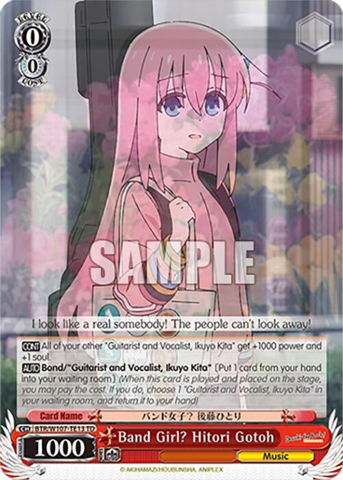 Image for Band Girl? Hitori Gotoh (BOCCHI THE ROCK!) (BTR/W107-TE13 TD) - Weiss Schwarz
