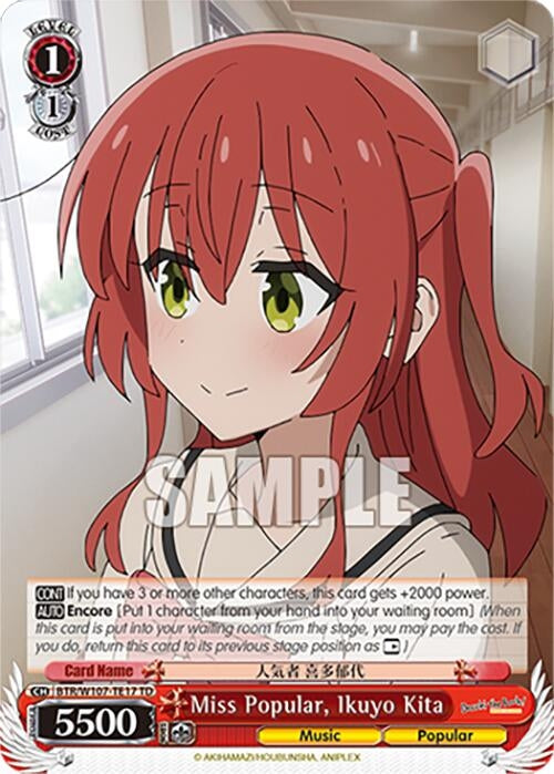 Image for Miss Popular, Ikuyo Kita (BOCCHI THE ROCK!) (BTR/W107-TE17 TD) - Weiss Schwarz
