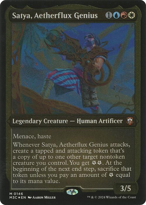 Image for Satya, Aetherflux Genius (Display Commander) - Thick Stock (Commander: Modern Horizons 3) (146) - Magic: The Gathering
