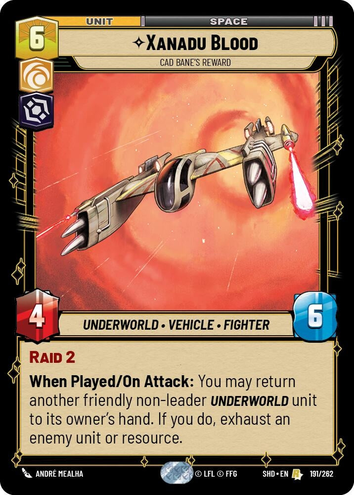 Image for Xanadu Blood - Cad Bane's Reward (Shadows of the Galaxy) (191/262) - Star Wars: Unlimited