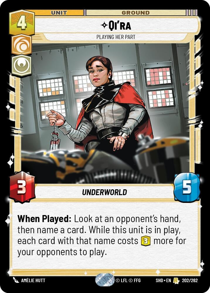 Image for Qi'ra - Playing Her Part (Shadows of the Galaxy) (202/262) - Star Wars: Unlimited