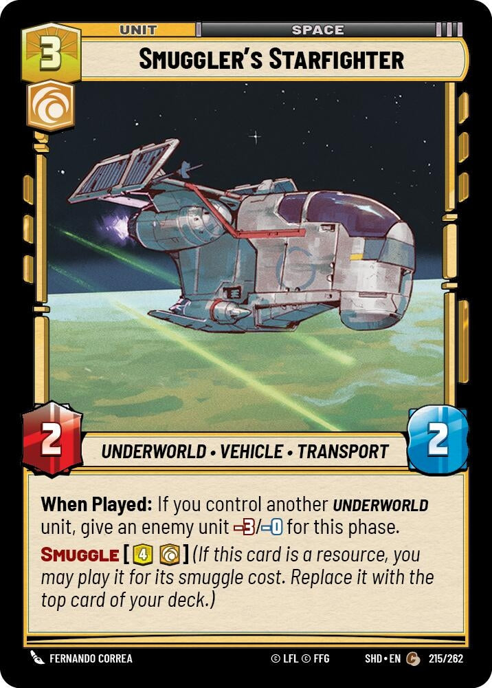 Image for Smuggler's Starfighter (Shadows of the Galaxy) (215/262) - Star Wars: Unlimited