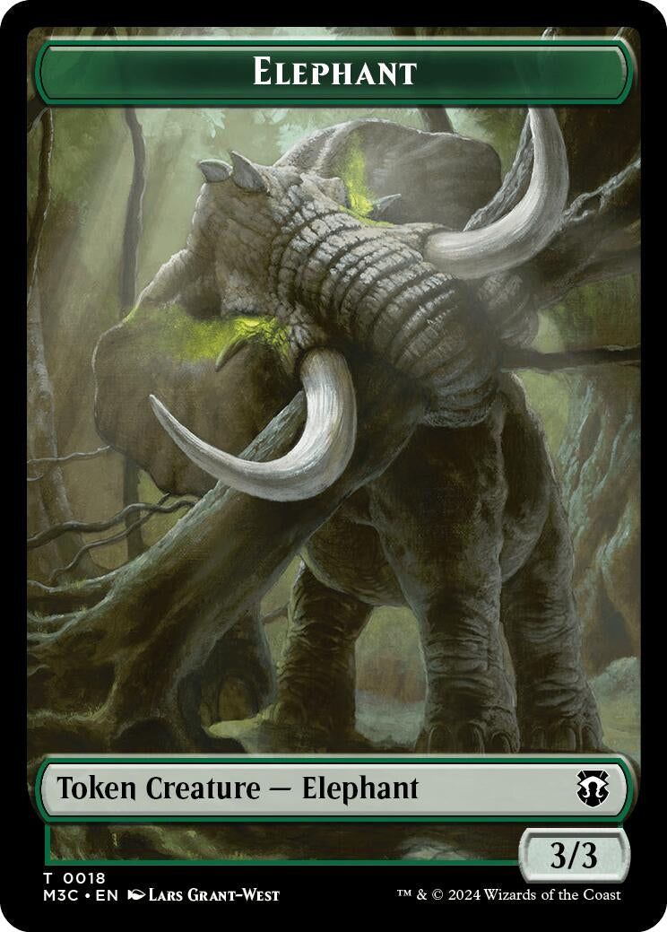 Image for Elephant // Zombie Double-Sided Token (Commander: Modern Horizons 3) (18 // 21) - Magic: The Gathering