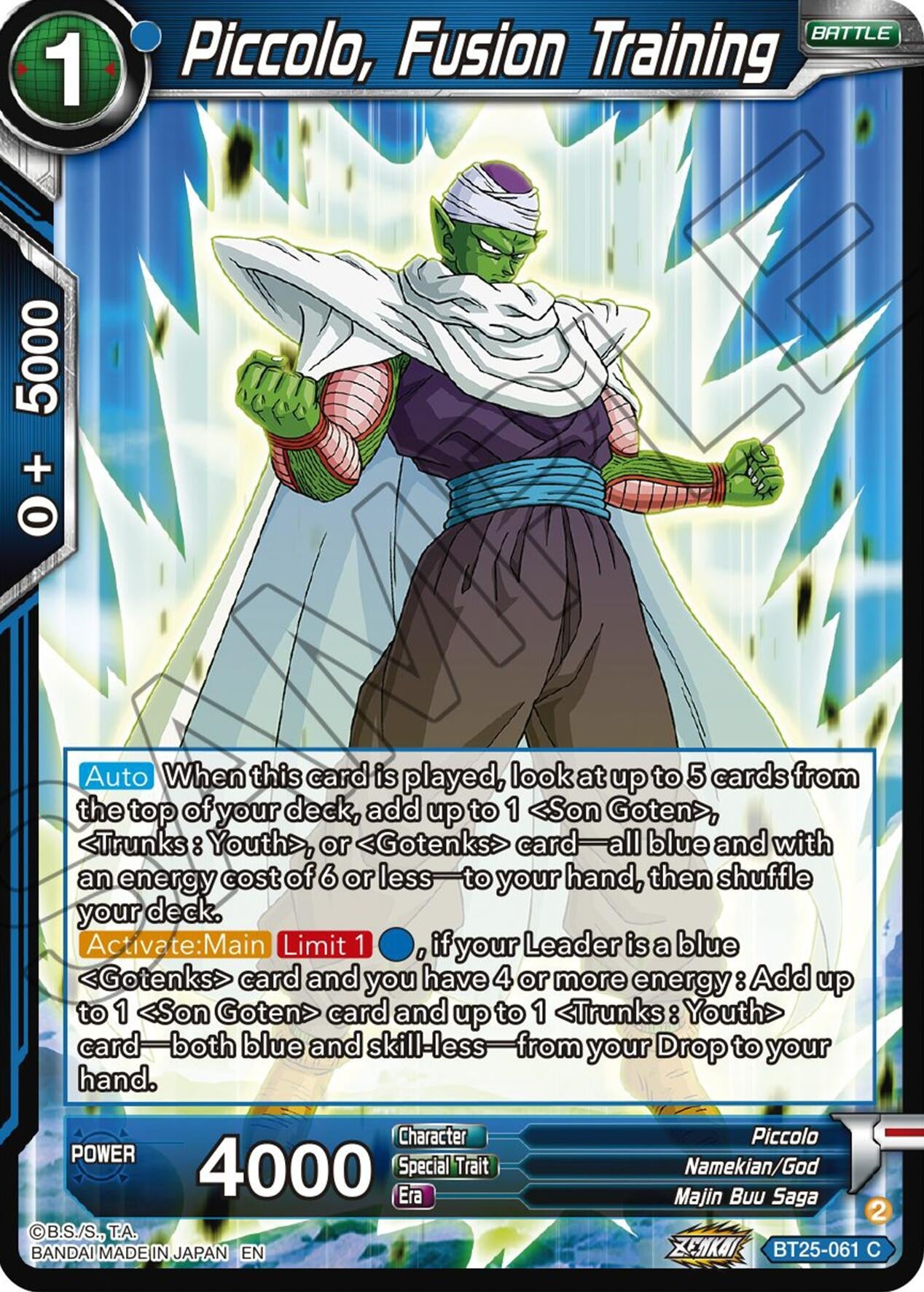 Image for Piccolo, Fusion Training (Legend of the Dragon Balls) (BT25-061) - Dragon Ball Super: Masters