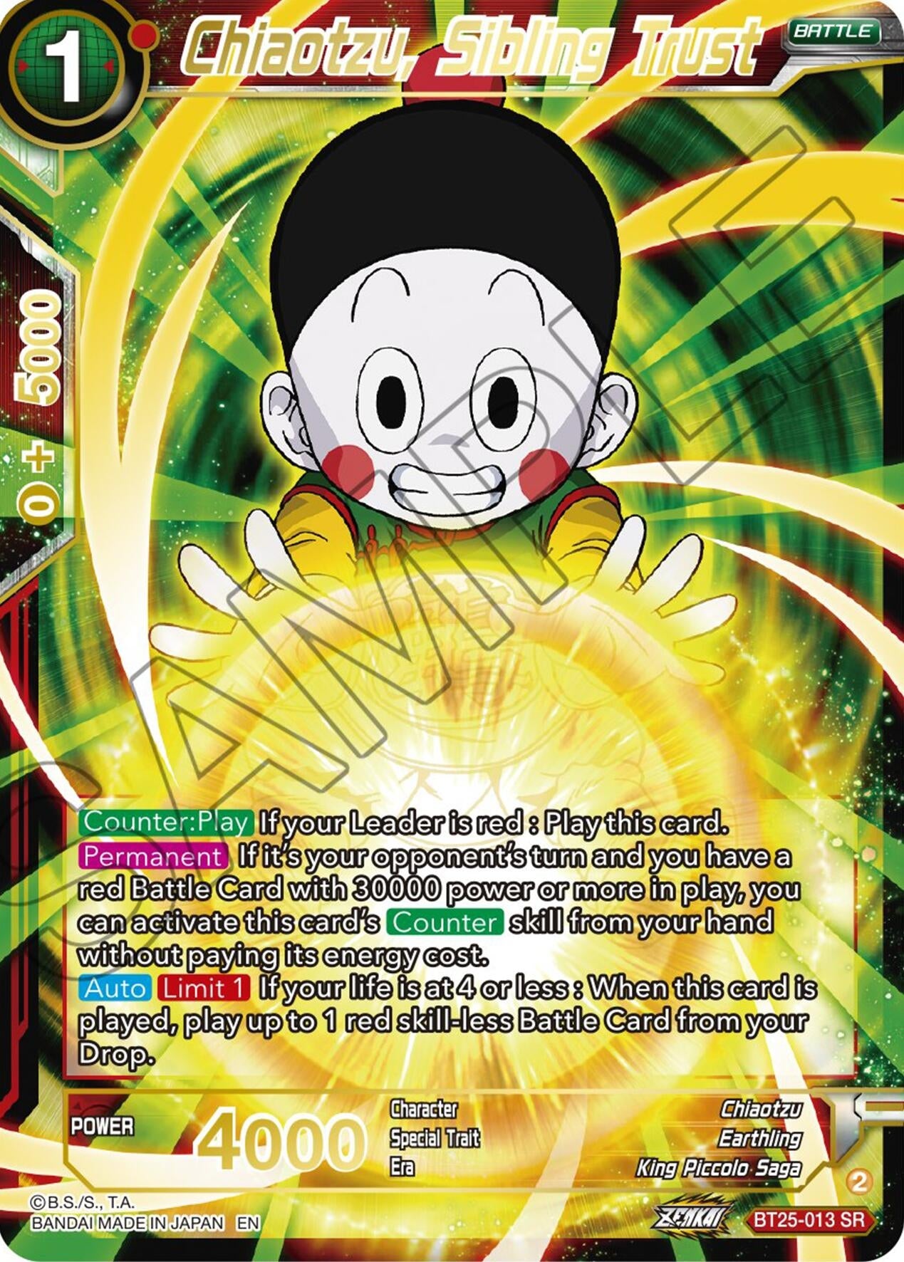 Image for Chiaotzu, Sibling Trust (Legend of the Dragon Balls) (BT25-013) - Dragon Ball Super: Masters