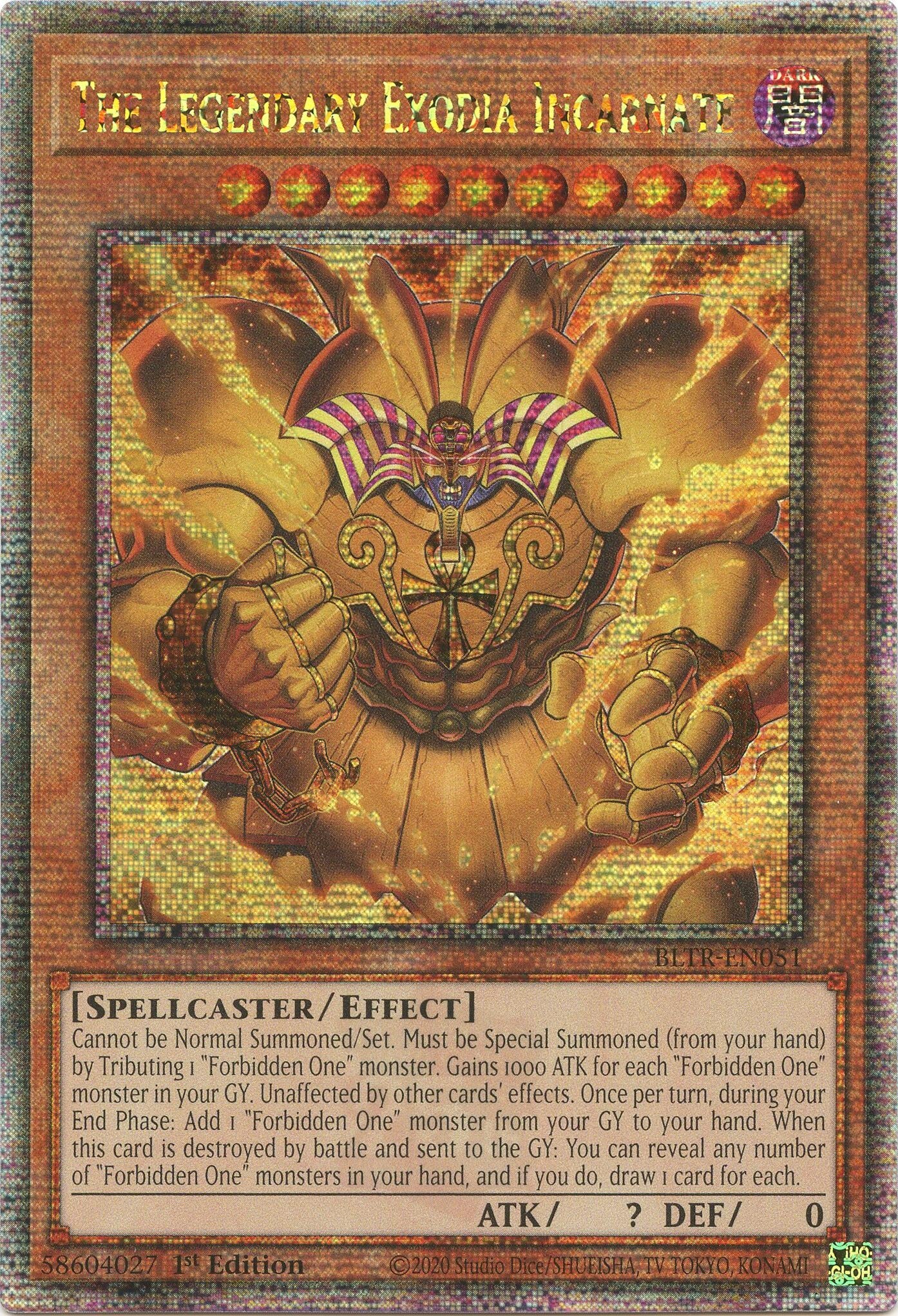 Image for The Legendary Exodia Incarnate (Quarter Century Secret Rare) (Battles of Legend: Terminal Revenge) (BLTR-EN051) - YuGiOh