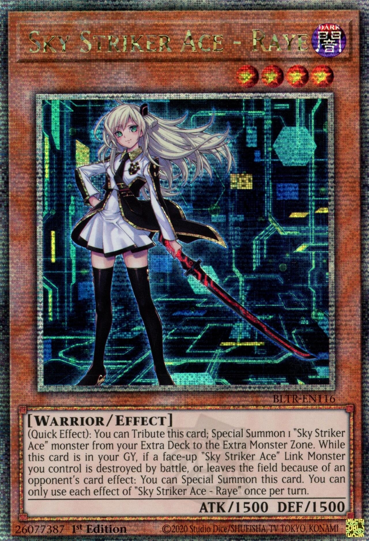 Image for Sky Striker Ace - Raye (Alternate Art) (Quarter Century Secret Rare) (Battles of Legend: Terminal Revenge) (BLTR-EN116) - YuGiOh