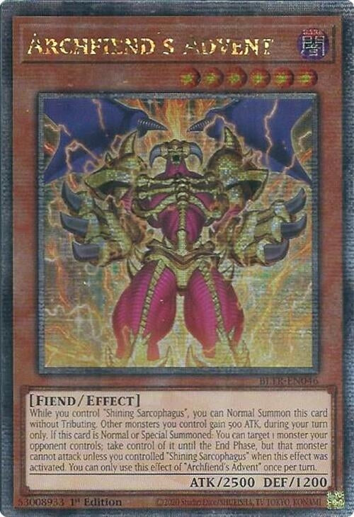 Image for Archfiend's Advent (Quarter Century Secret Rare) (Battles of Legend: Terminal Revenge) (BLTR-EN046) - YuGiOh