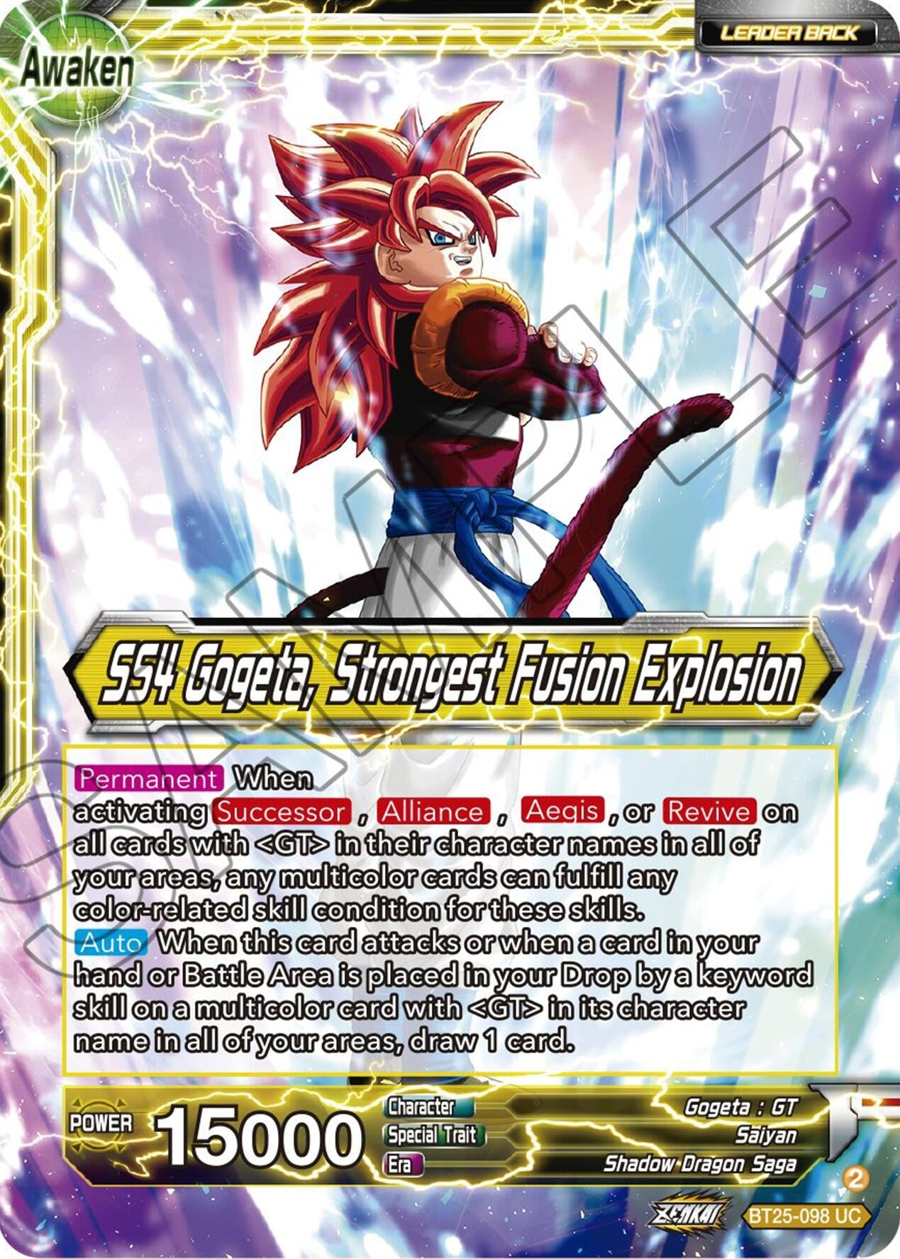 Image for SS4 Son Goku & SS4 Vegeta // SS4 Gogeta, Strongest Fusion Explosion (Legend of the Dragon Balls) (BT25-098) - Dragon Ball Super: Masters