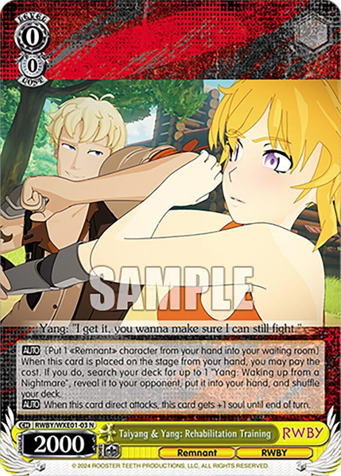 Image for Taiyang & Yang: Rehabilitation Training (RWBY Premium Booster) (RWBY/WXE01-03 N) - Weiss Schwarz
