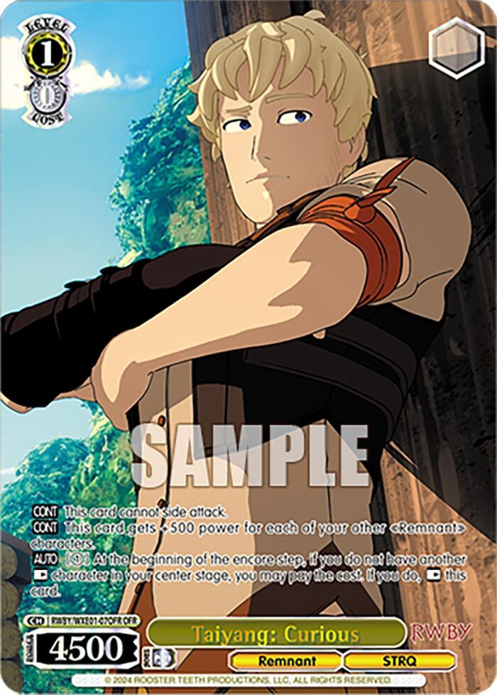 Image for Taiyang: Curious (OFR) (RWBY Premium Booster) (RWBY/WXE01-07OFR OFR) - Weiss Schwarz