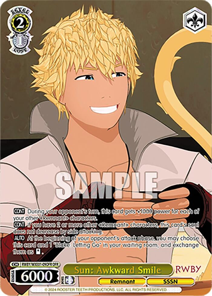 Image for Sun: Awkward Smile (OFR) (RWBY Premium Booster) (RWBY/WXE01-09OFR OFR) - Weiss Schwarz