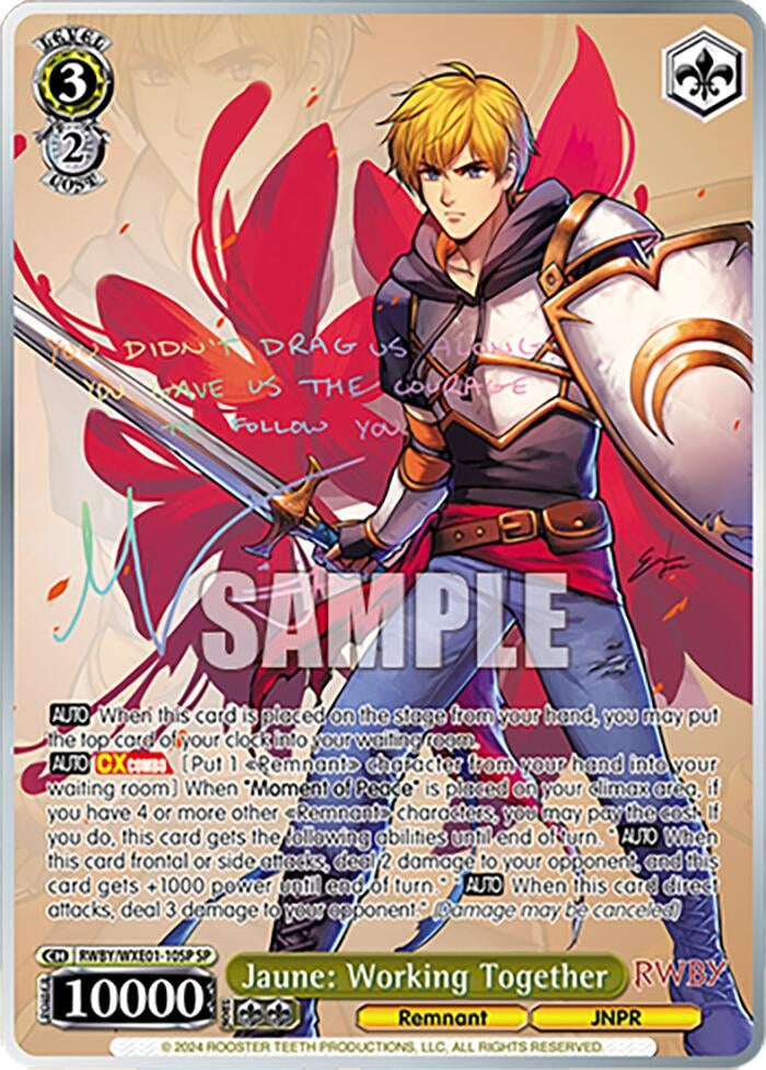 Image for Jaune: Working Together (SP) (RWBY Premium Booster) (RWBY/WXE01-10SP SP) - Weiss Schwarz