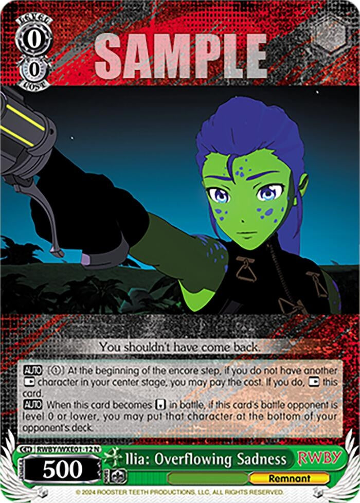 Image for Ilia: Overflowing Sadness (RWBY Premium Booster) (RWBY/WXE01-12 N) - Weiss Schwarz