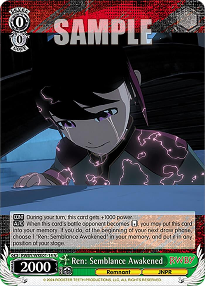 Image for Ren: Semblance Awakened (RWBY Premium Booster) (RWBY/WXE01-14 N) - Weiss Schwarz