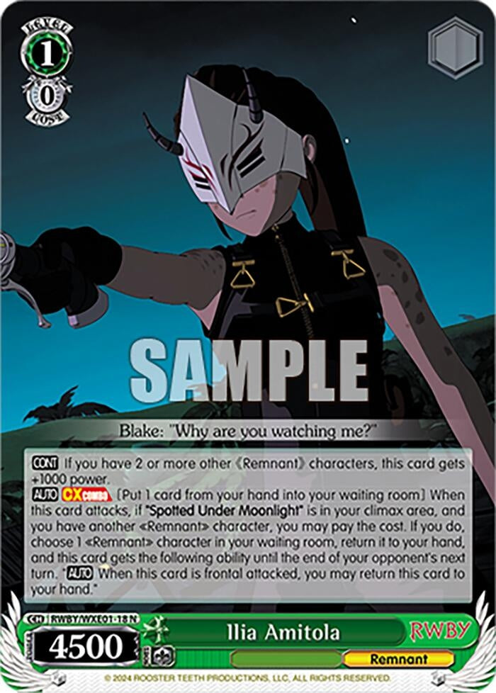 Image for Ilia Amitola (RWBY Premium Booster) (RWBY/WXE01-18 N) - Weiss Schwarz