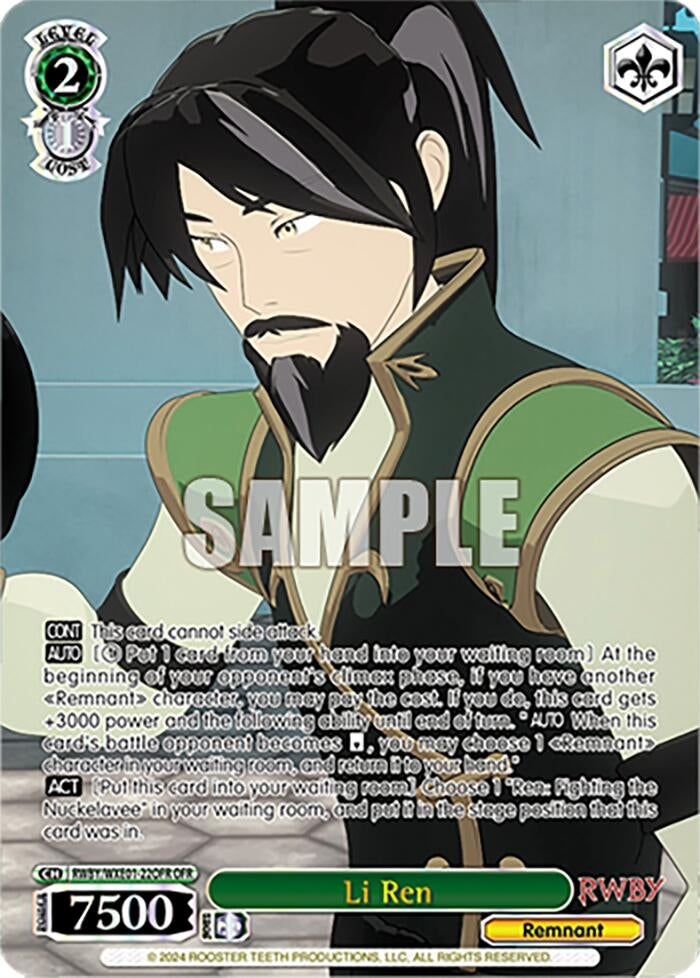 Image for Li Ren (OFR) (RWBY Premium Booster) (RWBY/WXE01-22OFR OFR) - Weiss Schwarz