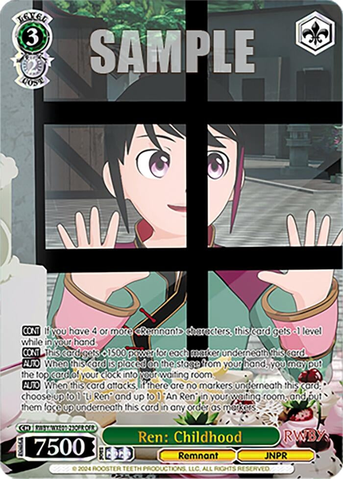 Image for Ren: Childhood (OFR) (RWBY Premium Booster) (RWBY/WXE01-23OFR OFR) - Weiss Schwarz