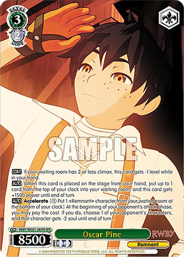 Image for Oscar Pine (OFR) (RWBY Premium Booster) (RWBY/WXE01-24OFR OFR) - Weiss Schwarz