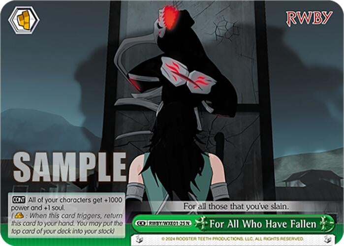 Image for For All Who Have Fallen (RWBY Premium Booster) (RWBY/WXE01-25 N) - Weiss Schwarz