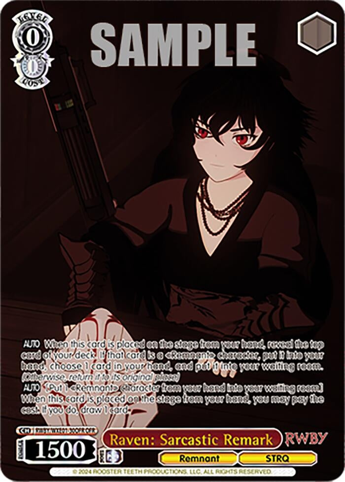 Image for Raven: Sarcastic Remark (OFR) (RWBY Premium Booster) (RWBY/WXE01-30OFR OFR) - Weiss Schwarz