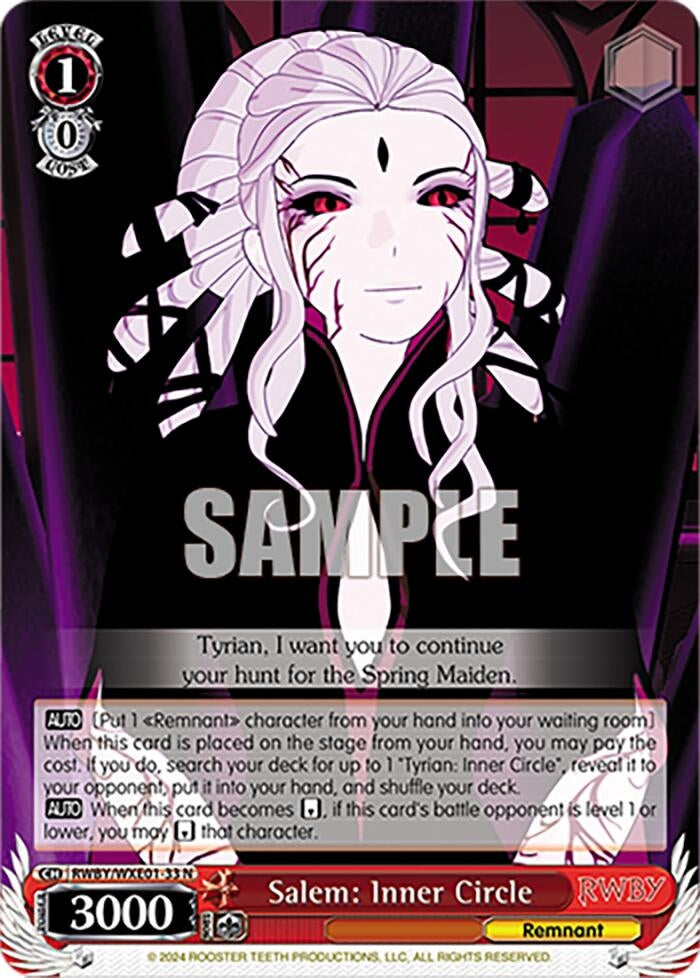 Image for Salem: Inner Circle (RWBY Premium Booster) (RWBY/WXE01-33 N) - Weiss Schwarz