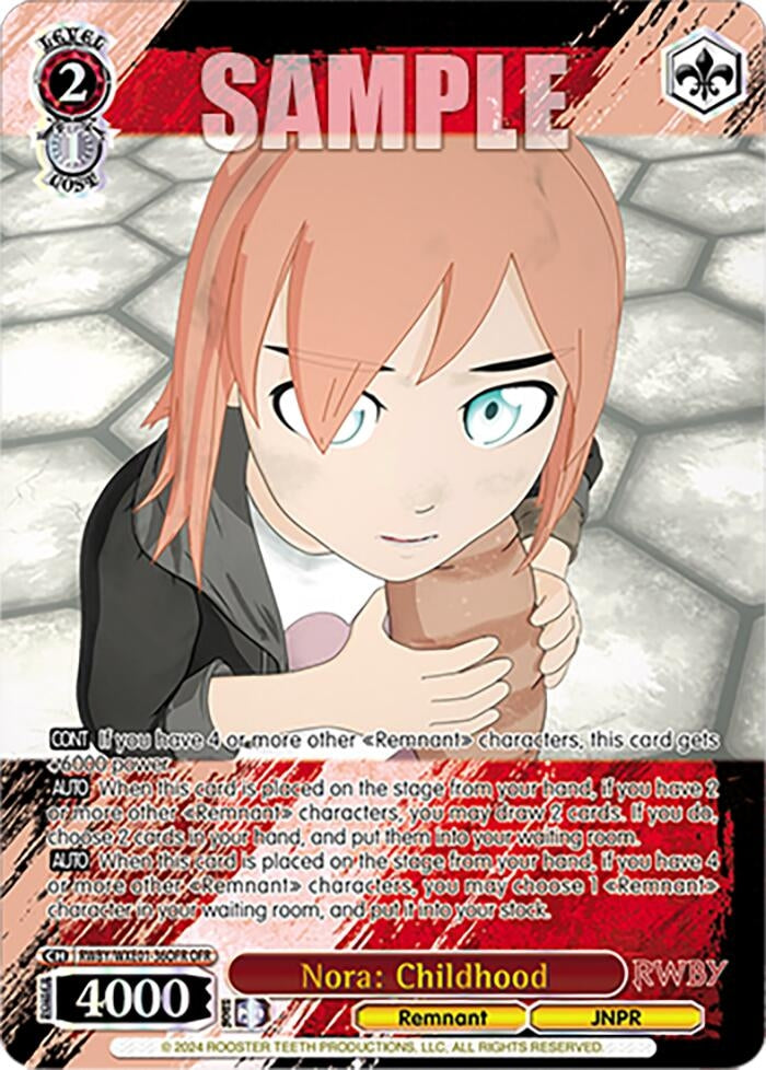 Image for Nora: Childhood (OFR) (RWBY Premium Booster) (RWBY/WXE01-36OFR OFR) - Weiss Schwarz