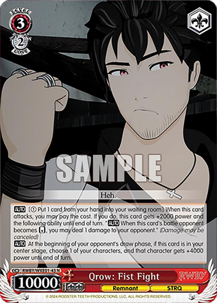 Image for Qrow: Fist Fight (RWBY Premium Booster) (RWBY/WXE01-43 N) - Weiss Schwarz