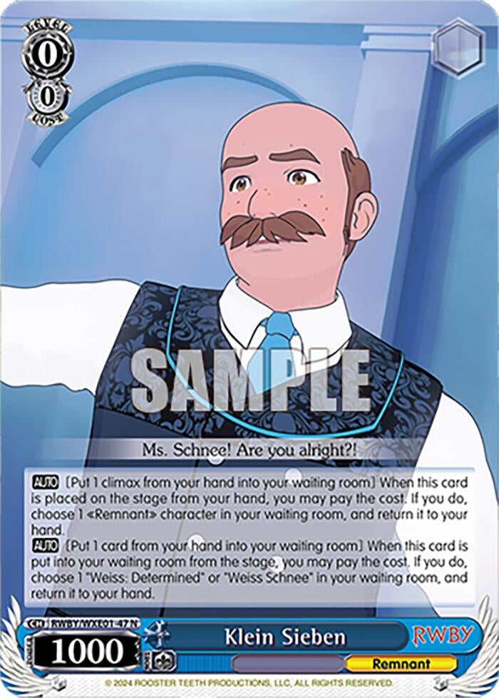 Image for Klein Sieben (RWBY Premium Booster) (RWBY/WXE01-47 N) - Weiss Schwarz