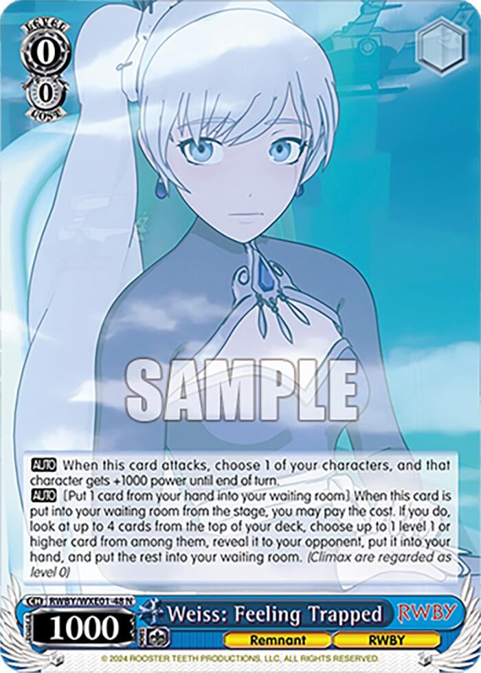 Image for Weiss: Feeling Trapped (RWBY Premium Booster) (RWBY/WXE01-48 N) - Weiss Schwarz