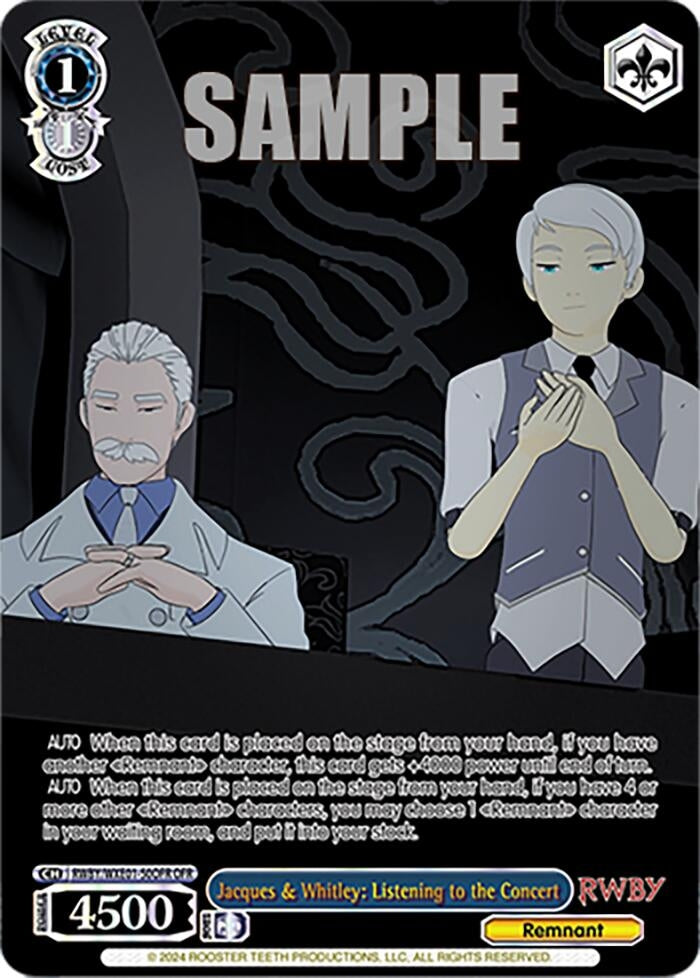 Image for Jacques & Whitley: Listening to the Concert (OFR) (RWBY Premium Booster) (RWBY/WXE01-50OFR OFR) - Weiss Schwarz