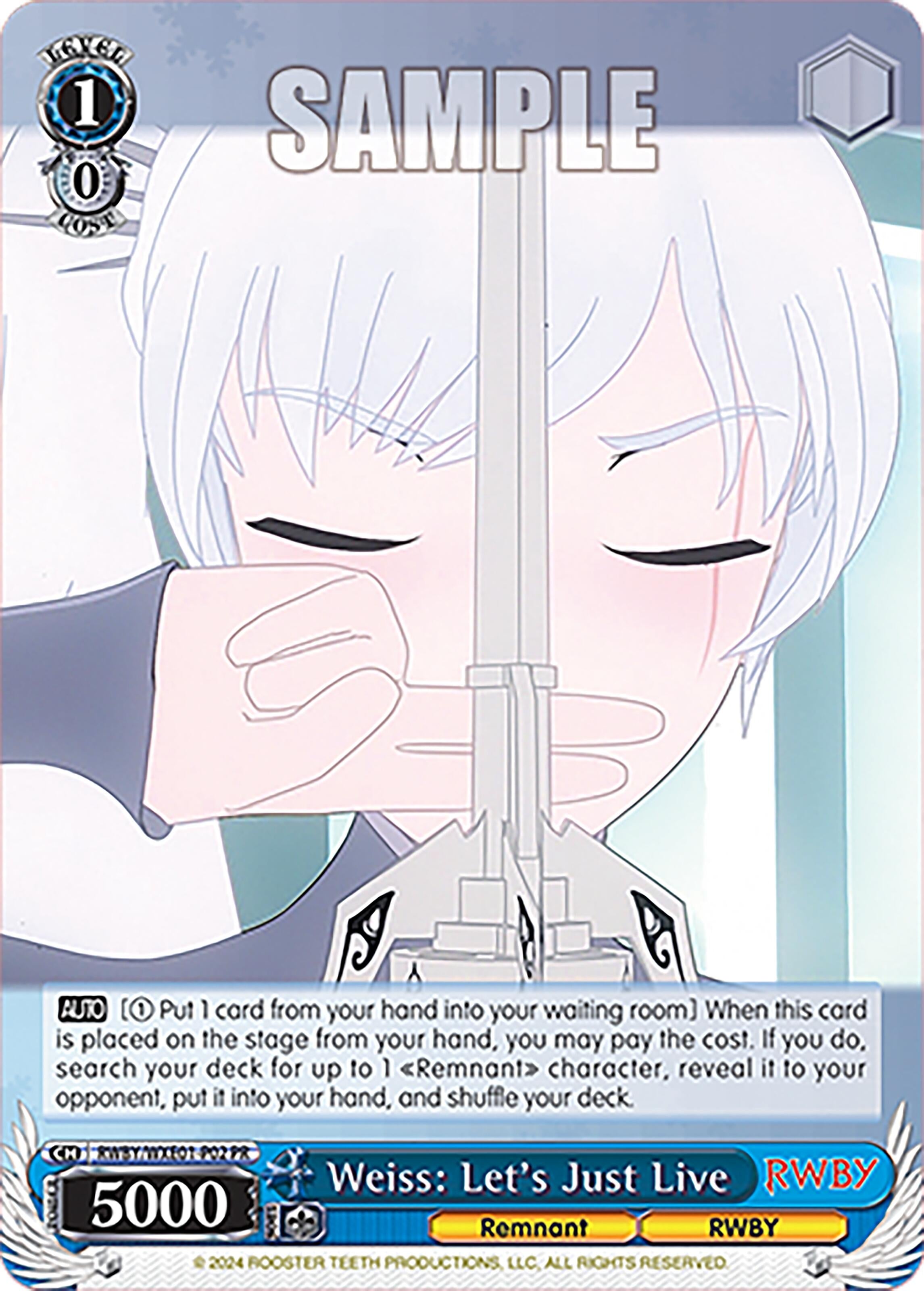 Image for Weiss: Let's Just Live (RWBY Premium Booster) (RWBY/WXE01-P02 PR) - Weiss Schwarz
