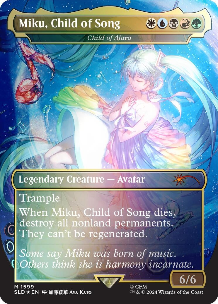 Image for Miku, Child of Song - Child of Alara (Rainbow Foil) (Secret Lair Drop Series) (1599) - Magic: The Gathering