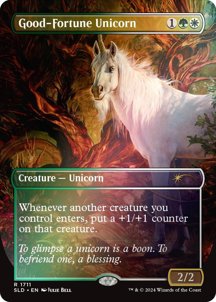 Image for Good-Fortune Unicorn (Rainbow Foil) (Secret Lair Drop Series) (1711) - Magic: The Gathering