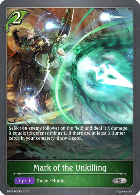 Image for Mark of the Unkilling - P06EN (Foil) (BP05: Omens Eternal) (BP05-P06EN) - Shadowverse: Evolve