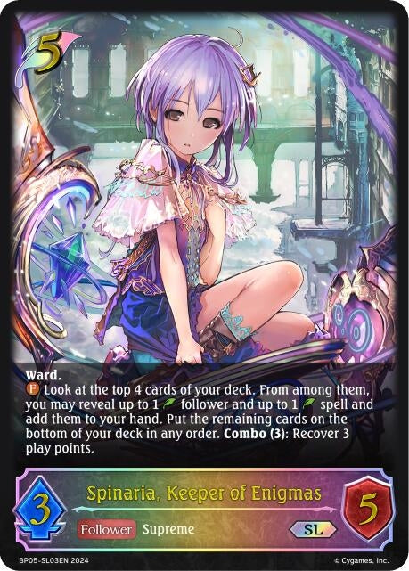 Image for Spinaria, Keeper of Enigmas (SL) (BP05: Omens Eternal) (BP05-SL03EN) - Shadowverse: Evolve