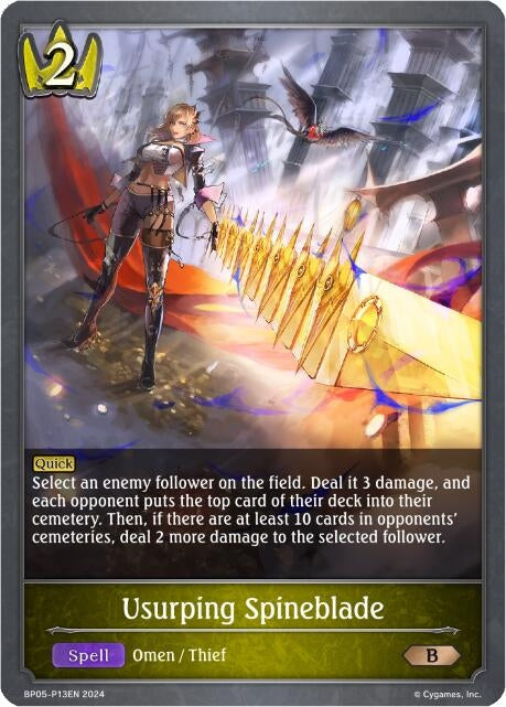 Image for Usurping Spineblade (Foil) (BP05: Omens Eternal) (BP05-P13EN) - Shadowverse: Evolve
