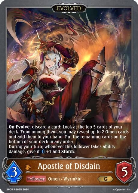 Image for Apostle of Disdain - P24 (Evolved) (Foil) (BP05: Omens Eternal) (BP05-P26EN) - Shadowverse: Evolve