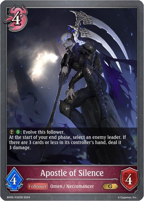 Image for Apostle of Silence - P32EN (Foil) (BP05: Omens Eternal) (BP05-P32EN) - Shadowverse: Evolve