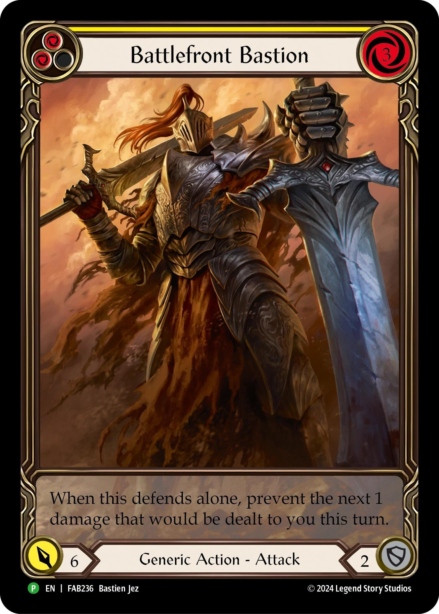 Image for Battlefront Bastion (Yellow) - FAB236 (Flesh and Blood: Promo Cards) (FAB236) - Flesh and Blood TCG