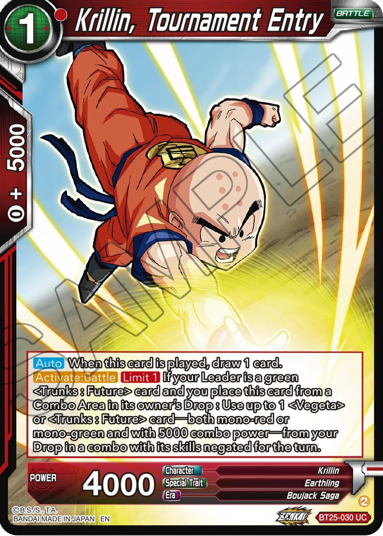 Image for Krillin, Tournament Entry (Legend of the Dragon Balls) (BT25-030) - Dragon Ball Super: Masters