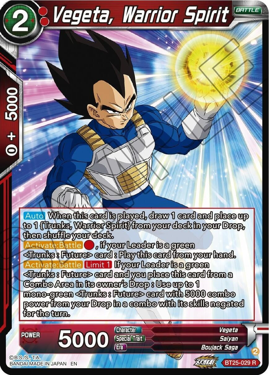 Image for Vegeta, Warrior Spirit (Legend of the Dragon Balls) (BT25-029) - Dragon Ball Super: Masters