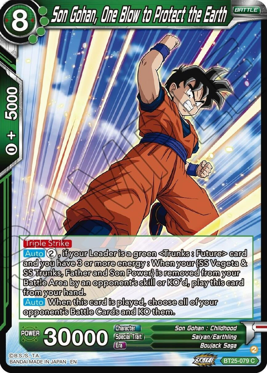 Image for Son Gohan, One Blow to Protect the Earth (Legend of the Dragon Balls) (BT25-079) - Dragon Ball Super: Masters