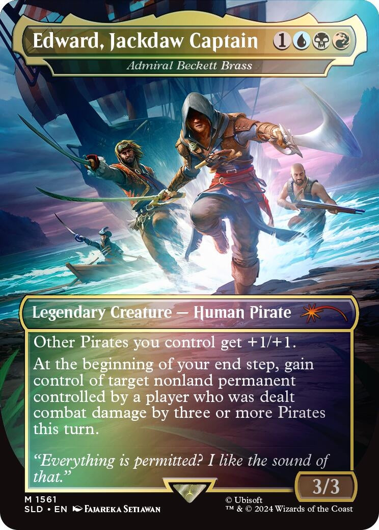 Image for Edward, Jackdaw Captain - Admiral Beckett Brass (Rainbow Foil) (Secret Lair Drop Series) (1561) - Magic: The Gathering