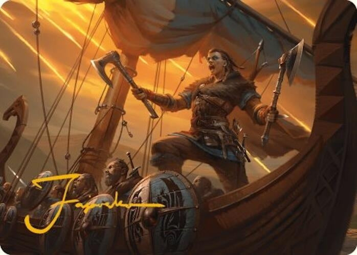 Image for Eivor, Battle-Ready Art Card (Gold-Stamped Signature) (Art Series: Universes Beyond: Assassin's Creed) (18) - Magic: The Gathering