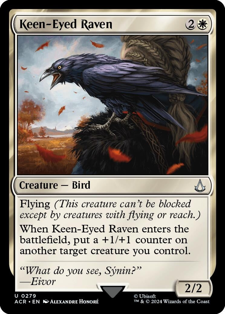 Image for Keen-Eyed Raven (Universes Beyond: Assassin's Creed) (279) - Magic: The Gathering